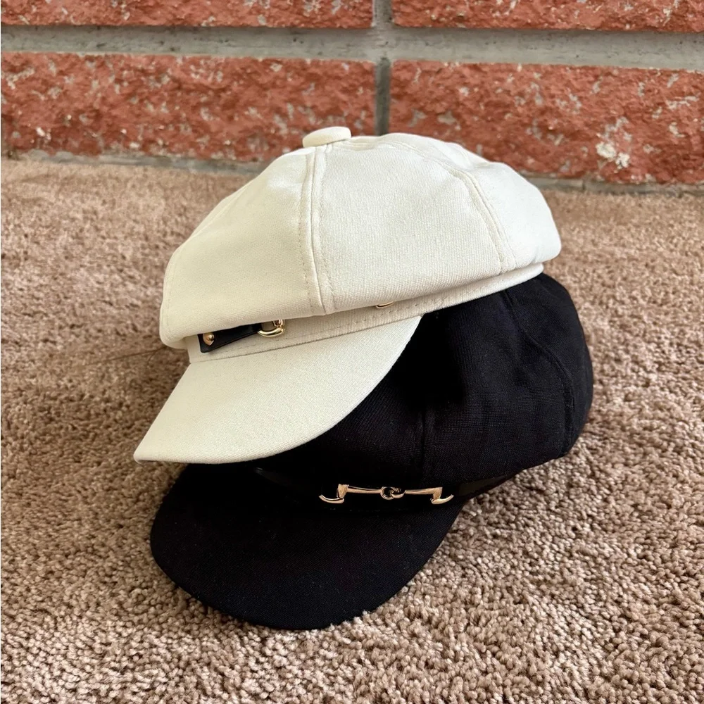 Elegant Cream Cap with Gold Accent - Picture 5 of 6